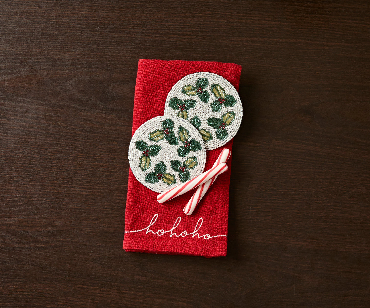 Handmade Beaded Holiday Coaster – Christmas Table Decor by Payton James - Tampa Home & Garden Store