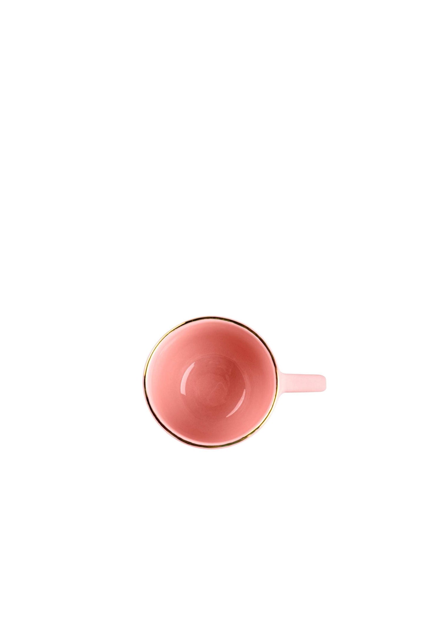 Handmade Porcelain Mug with Gold Rim Powder Pink