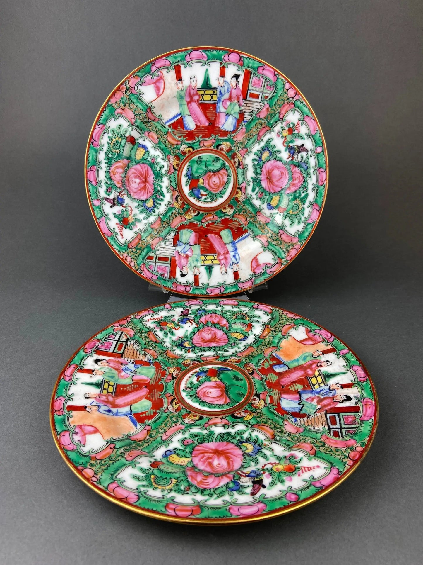 Handpainted Koi Fish Platter serving plate, two Japanese porcelain decorative plates on Tampa Home & Garden Store