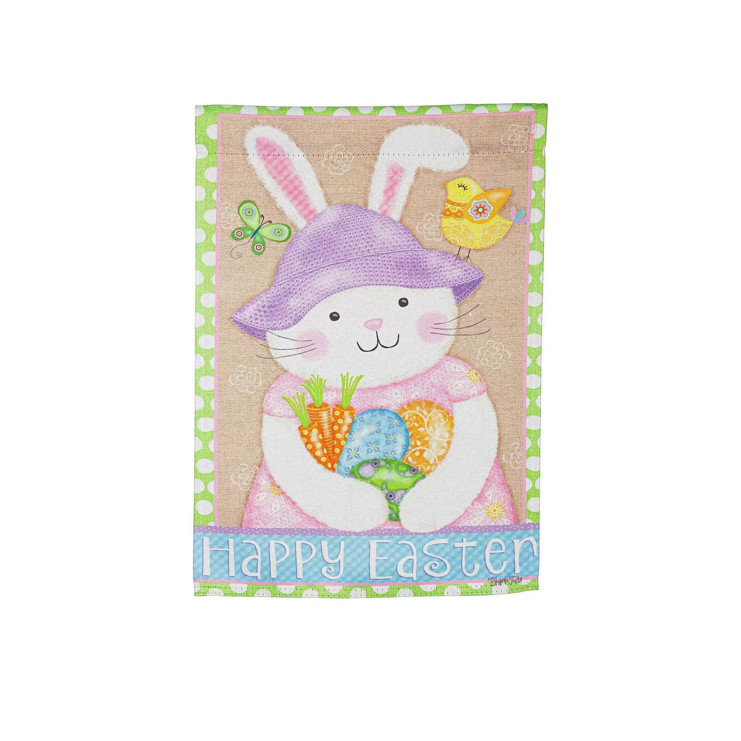Happy Easter Bunny Suede Garden Flag - Tampa Home & Garden Store