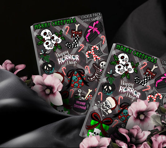 Happy Horror Days – Gothic Christmas Sticker Sheet - Tampa Home & Garden Store