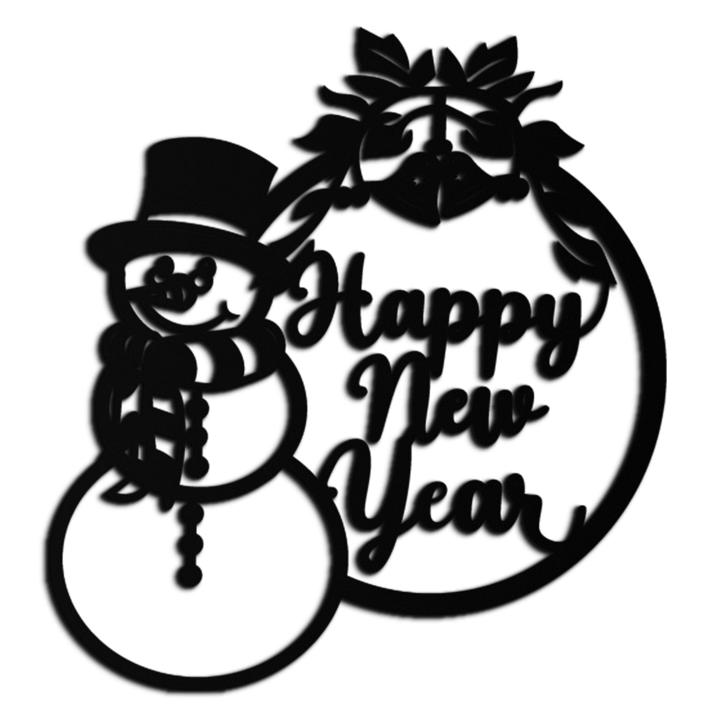 Happy New Year Metal Wall Art - Snowman Holiday Decor for Christmas and Winter- KAF305 - Tampa Home & Garden Store