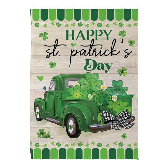 Happy St. Patrick's Day Truck Suede House Flag - Tampa Home & Garden Store