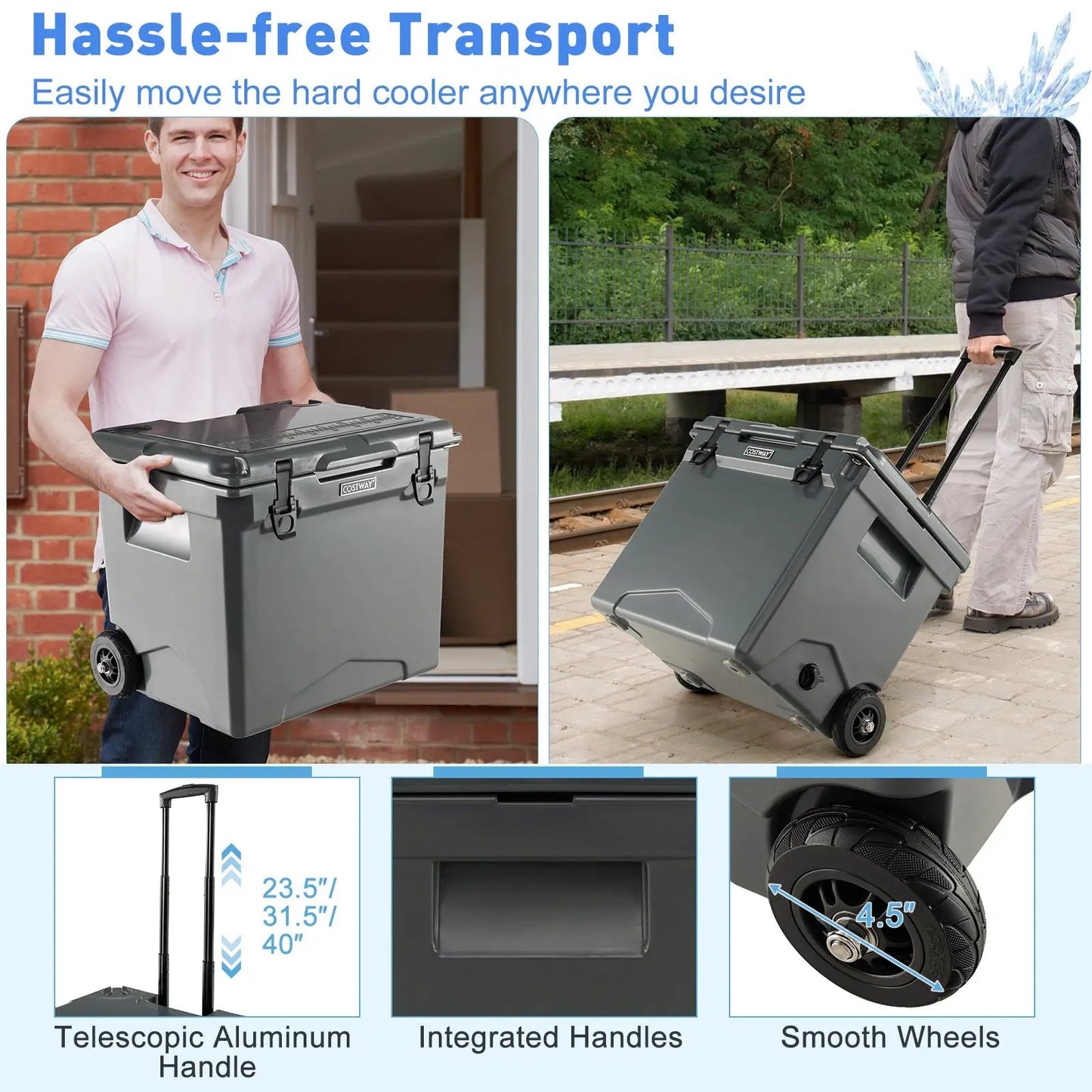 42 Quart Hard Cooler with Wheels and Handle - Tampa Home & Garden Store