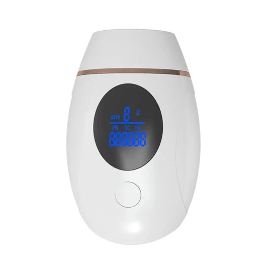 Mini Laser IPL Epilator for Hair Removal handheld device with LED blue display, white body on Tampa Home & Garden Store