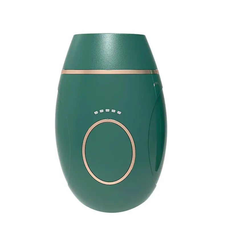 Mini Laser IPL epilator handheld green device with gold ring dial and LED indicator on Tampa Home & Garden Store