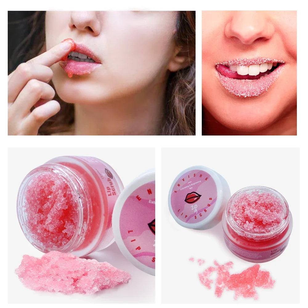 ENVISHA Sugar Lip Scrub Cream mint pink sugar exfoliant lip care by Silcy Skin on Tampa Home & Garden Store