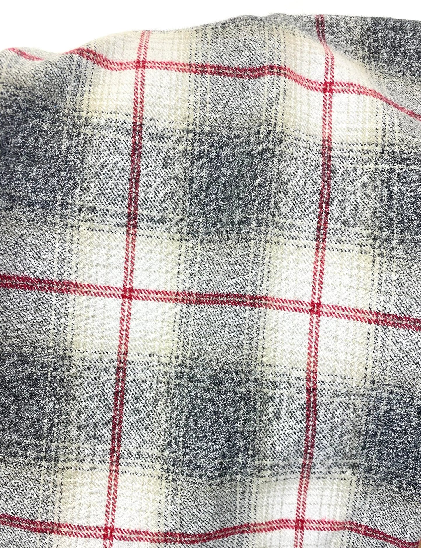 Scarf Thistle & Stitch heather gray tan ombre plaid flannel with red accents on Tampa Home & Garden Store
