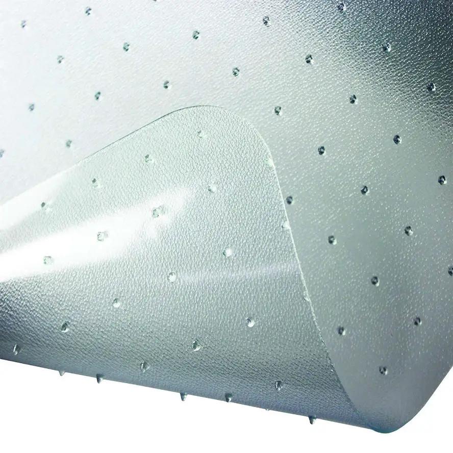 Heavy Duty Chair Mat with Lip for Low Pile Carpet, silver textured surface with grip studs on Tampa Home & Garden Store