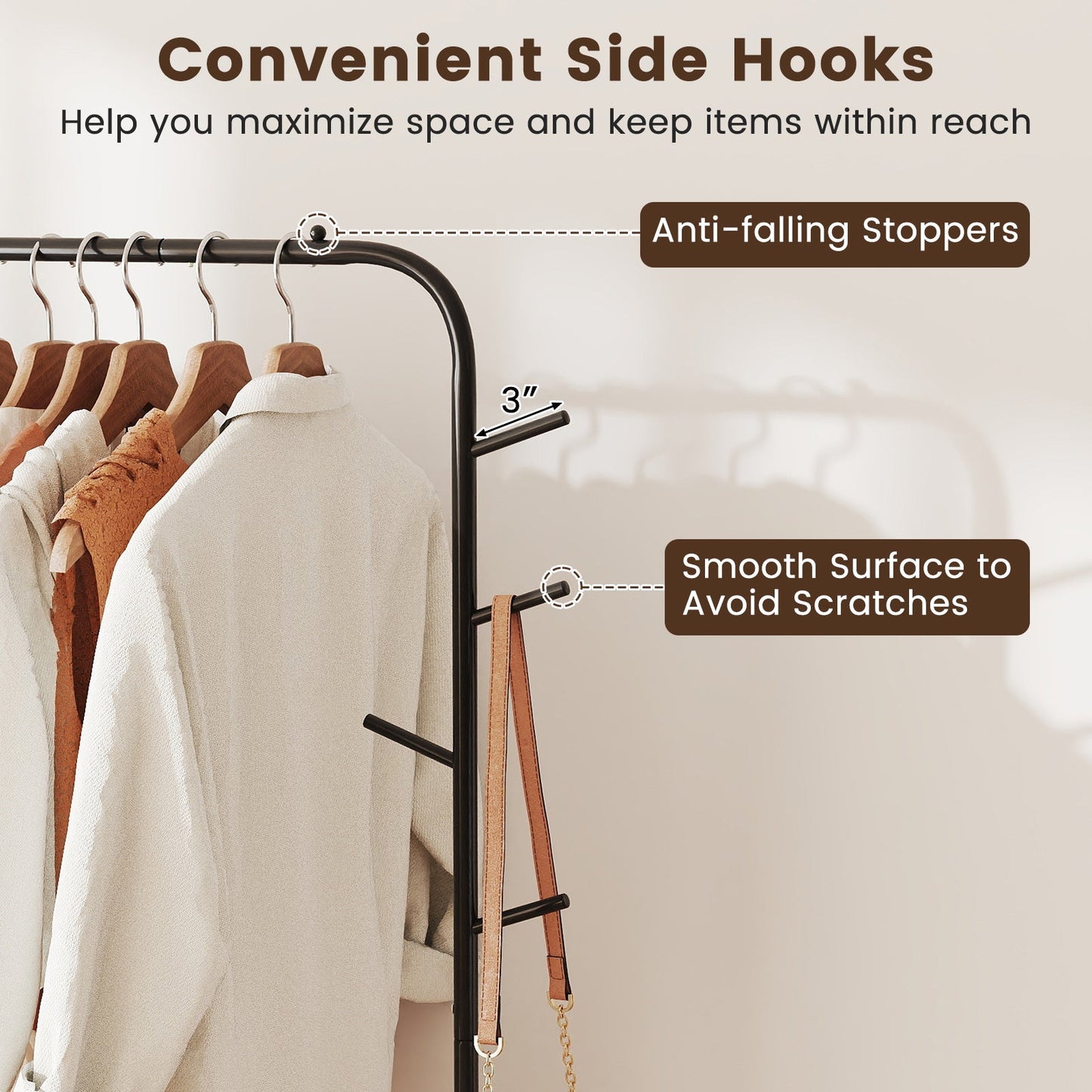 Heavy Duty Clothes Rack 50-Inch Wardrobe Black by DirectDeals, metal garment rack on Tampa Home & Garden Store