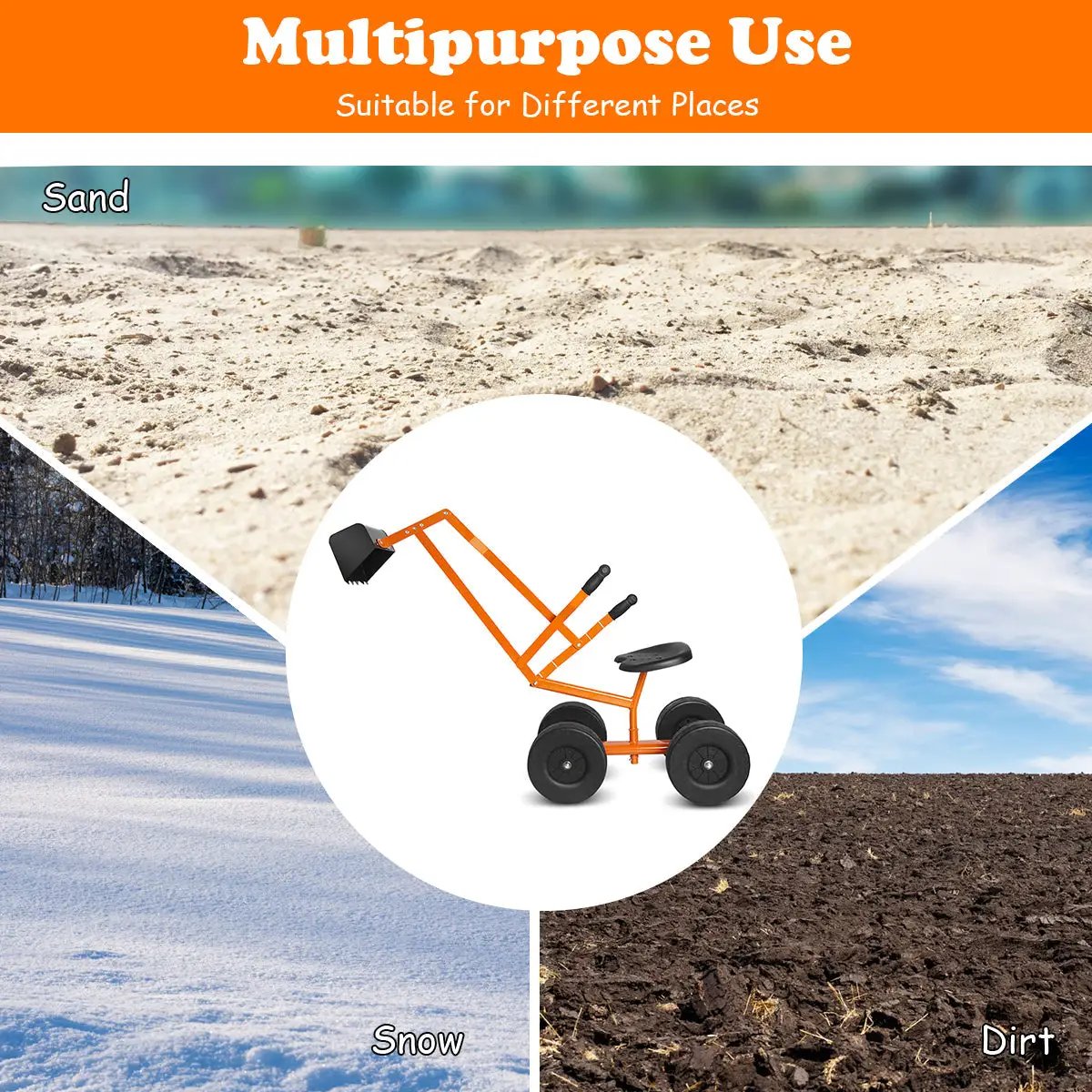 Heavy Duty Kid Ride-on Sand Digger Digging Excavator - Tampa Home & Garden Store