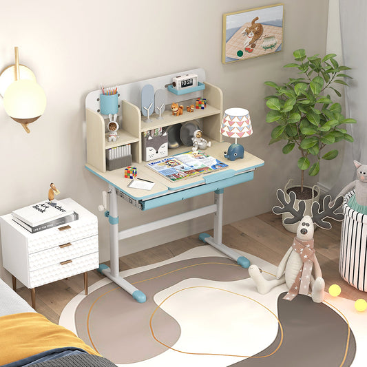 Height Adjustable Kids Study Desk with Tilt Desktop for 3-12 Years Old - Tampa Home & Garden Store