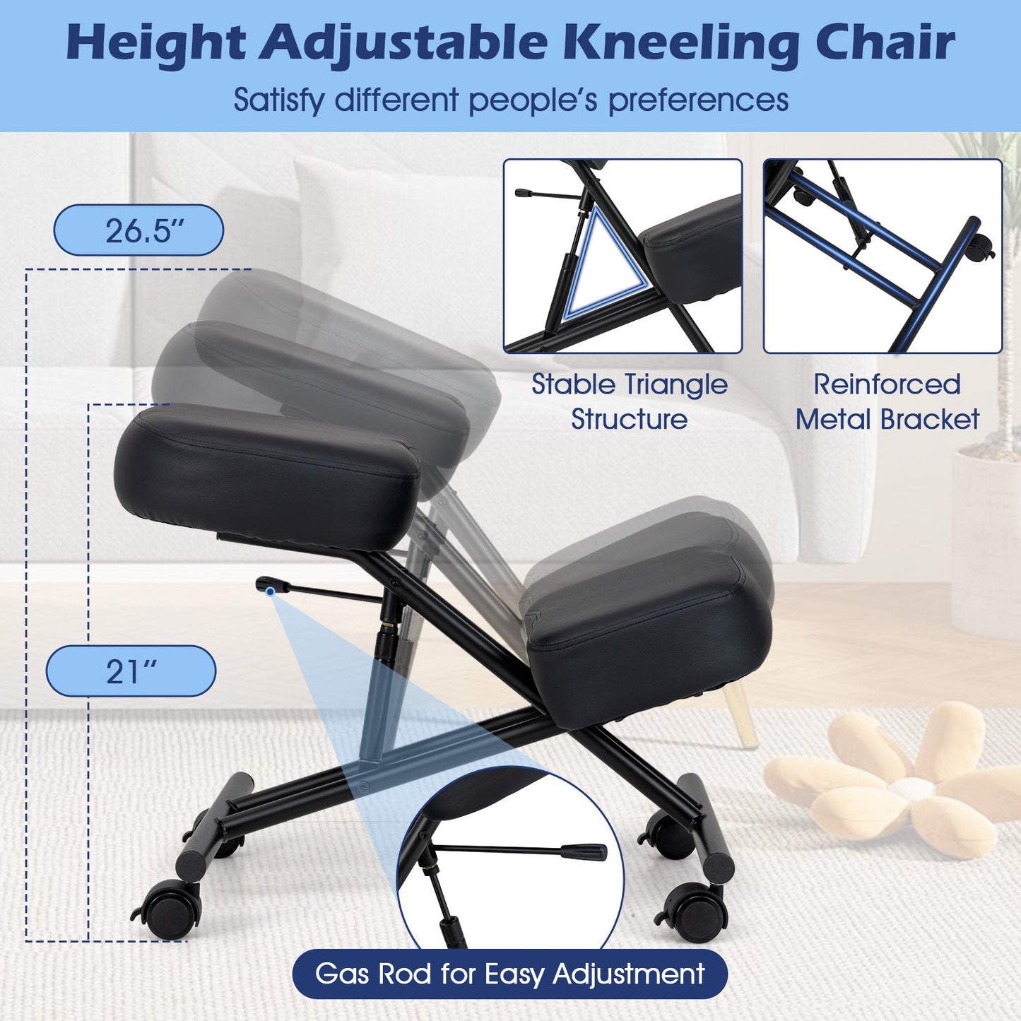 Height Adjustable Kneeling Chair Posture Correction Stool - Tampa Home & Garden Store
