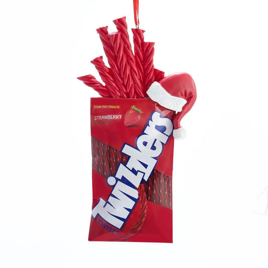 Hershey's Twizzlers Santa Hat Ornament red licorice sticks with Santa hat on Tampa Home & Garden Store