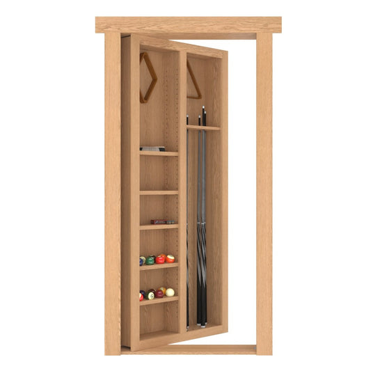 Hidden Flush Mount Oak Pool Cue Door - Tampa Home & Garden Store