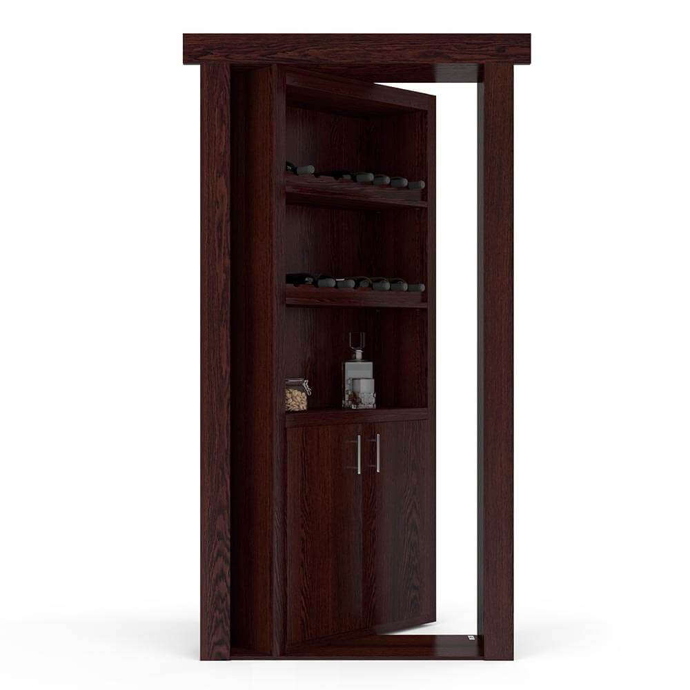 Hidden Flush Mount Oak Wine Rack Door - Tampa Home & Garden Store
