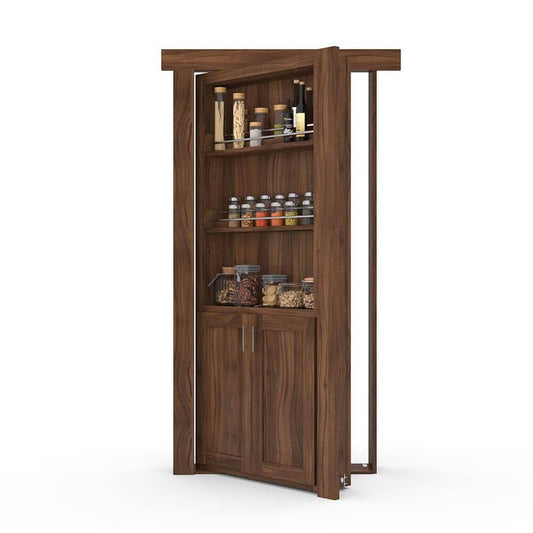 Hidden Flush Mount Walnut Spice Rack Door - Tampa Home & Garden Store