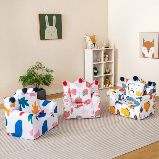 High-density Padding Kids Sofa with Armrest and Extra Pilow - Tampa Home & Garden Store