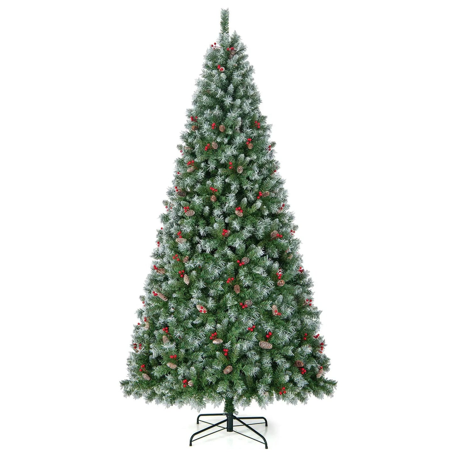 Hinged Christmas Tree with 450 PVC Branch Tips and 200 Warm White LED Lights-6.5 ft - Tampa Home & Garden Store
