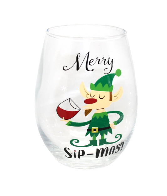 Holiday Wine Glass - - Tampa Home & Garden Store