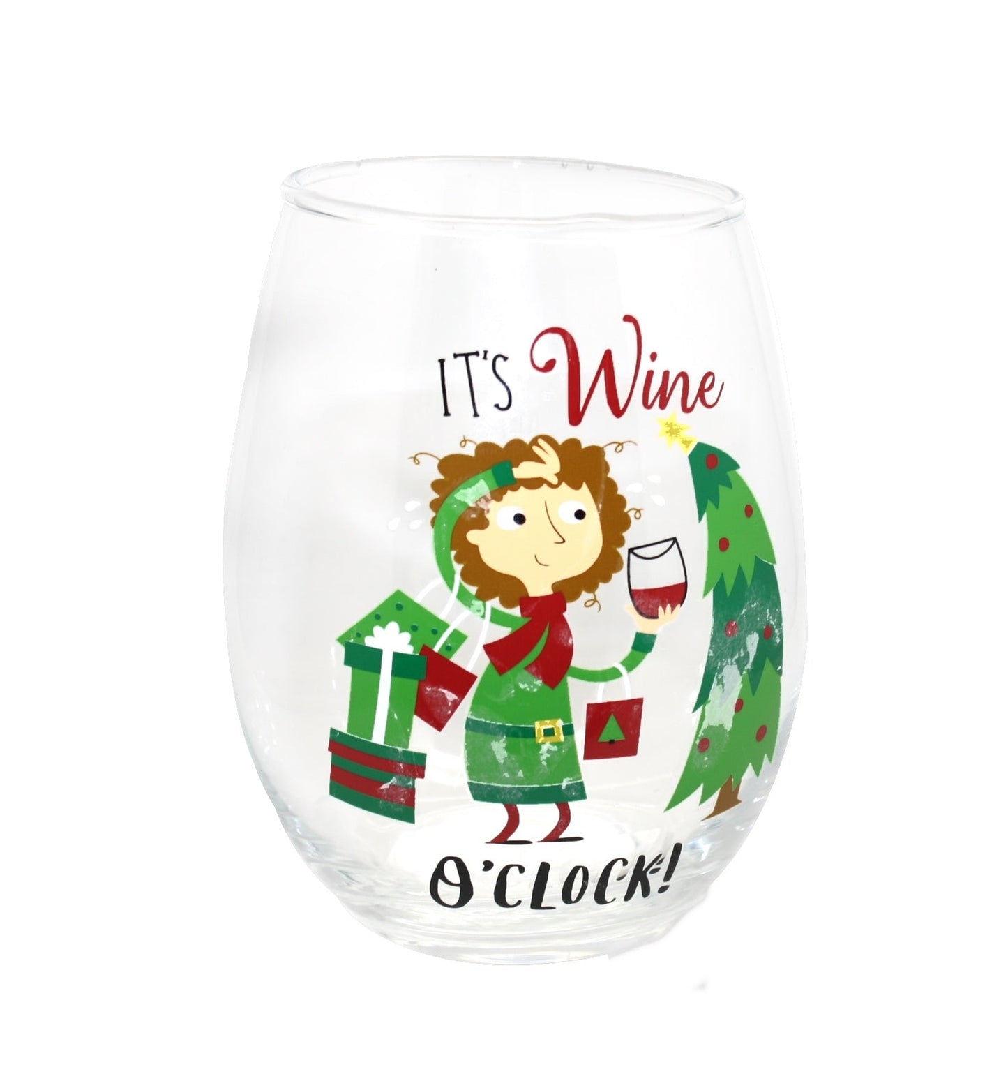 Holiday Wine Glass - - Tampa Home & Garden Store
