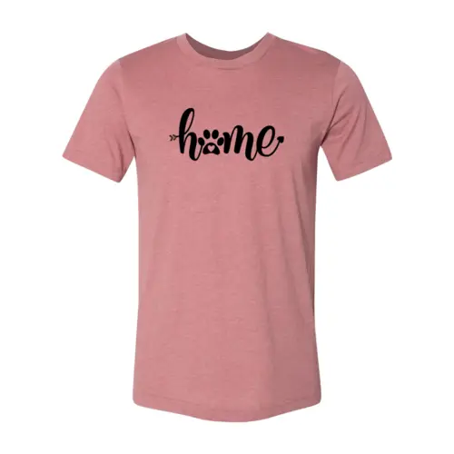 T-shirt Home Is Where My Dogs tee in pink with paw motif on Tampa Home & Garden Store