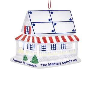 Ornament Home for Military Family in red white blue with star accents on Tampa Home & Garden Store