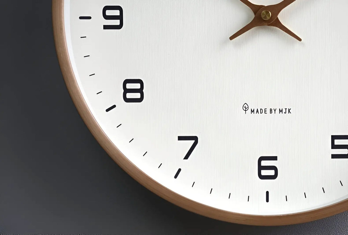 Nordic Wooden Wall Clock 30cm with white dial, black numerals, wood frame Made by MJK on Tampa Home & Garden Store