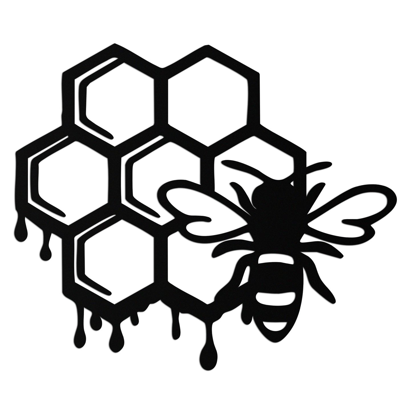 Honeybee and Honeycomb Silhouette Metal Wall Art – Modern Bee Home Decor- KAF543 - Tampa Home & Garden Store