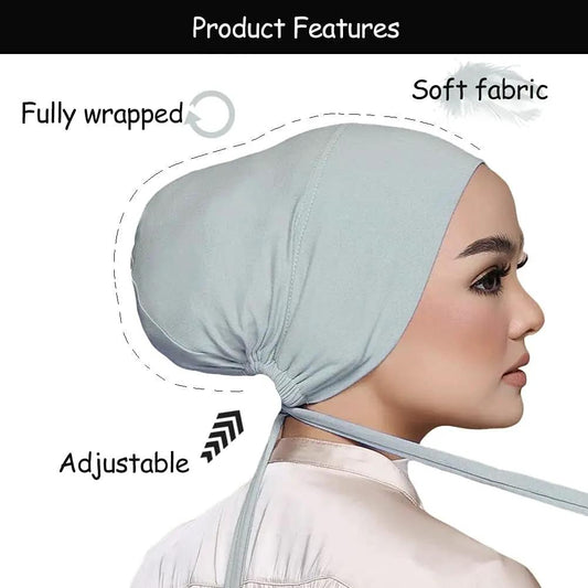 Hophor Stretch Jersey Undercap soft blue, adjustable wrap by Elevate Marketplace Headdress on Tampa Home & Garden Store