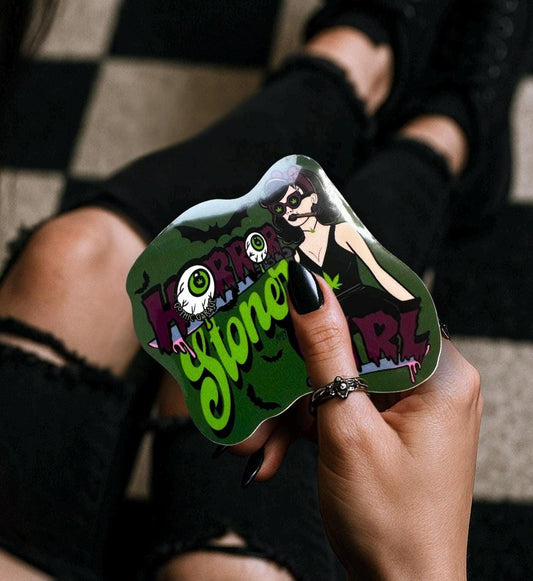 Horror Stoner Girl Waterproof Sticker – Vintage/Retro Gothic Design - Tampa Home & Garden Store