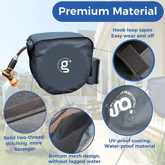 Hose Reel Cover for Giraffe Tools Reels, gray with UV-proof coating on Tampa Home & Garden Store