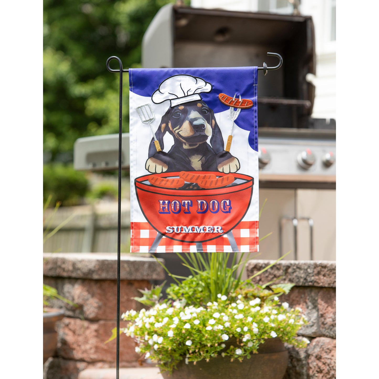 Hot Dog It's Summer Applique Garden Flag - Tampa Home & Garden Store