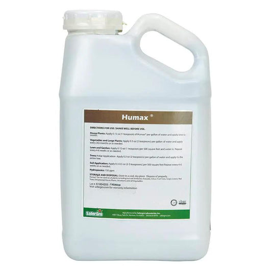 Humax concentrated humic acid soil health, white gallon jug, Grow Organic pest control on Tampa Home & Garden Store