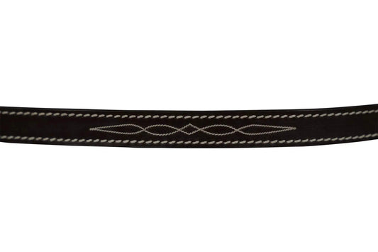 Huntley Equestrian Pony Halter Crown Replacement in dark brown leather, fancy-stitched on Tampa Home & Garden Store