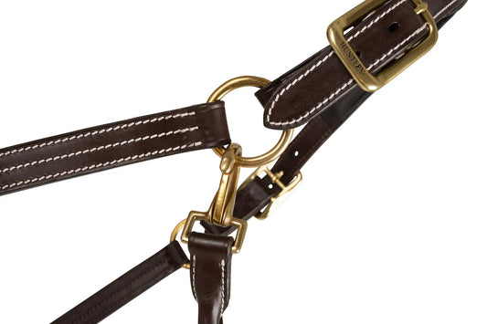 Huntley Equestrian Fancy Stitched Premium Leather Padded Halter - Tampa Home & Garden Store