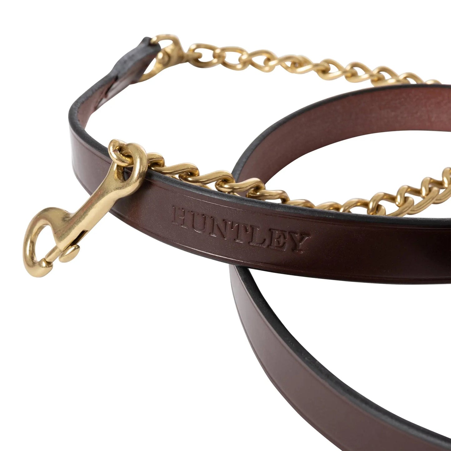 Huntley Equestrian Leather Lead with Brass Chain - Tampa Home & Garden Store