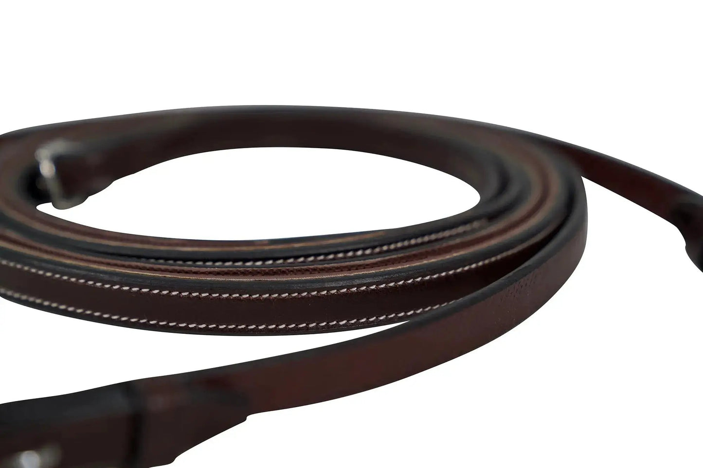 Pelham curb reins Huntley Equestrian rubber lined brown leather on Tampa Home & Garden Store