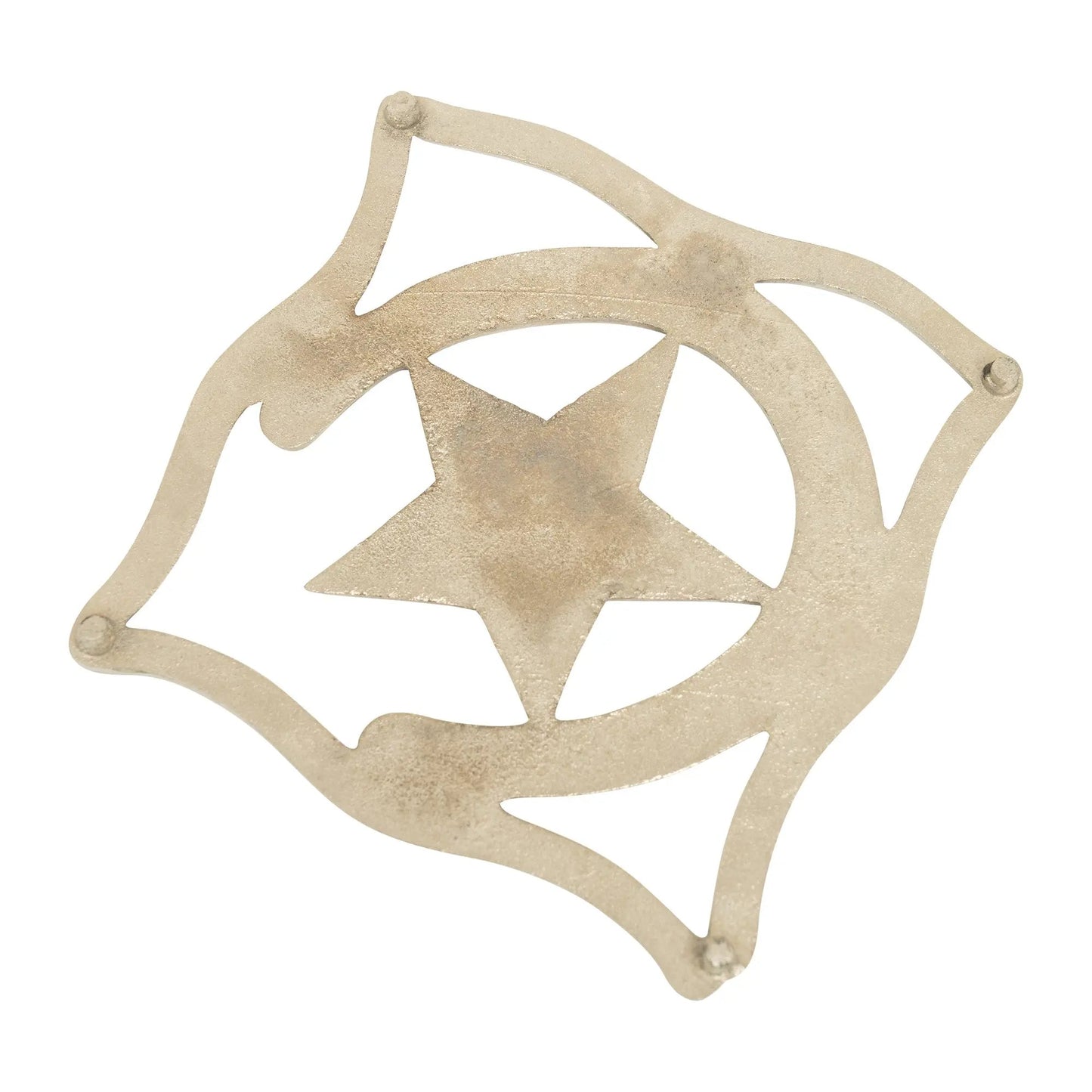 Huntley Equestrian Star with Horse shoe Silver Square Trivet - Tampa Home & Garden Store