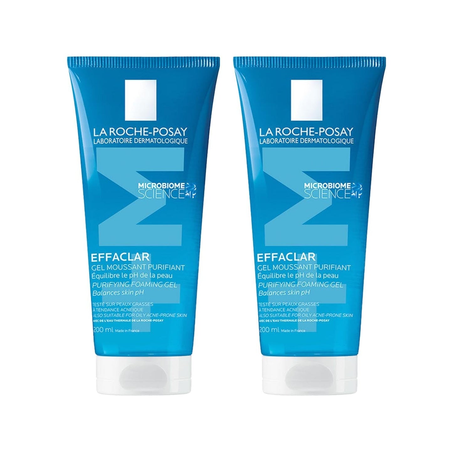 Effaclar Gel Purifying Foaming Gel cleanser duo in blue tubes 200 ml each by La Roche-Posay on Tampa Home & Garden Store