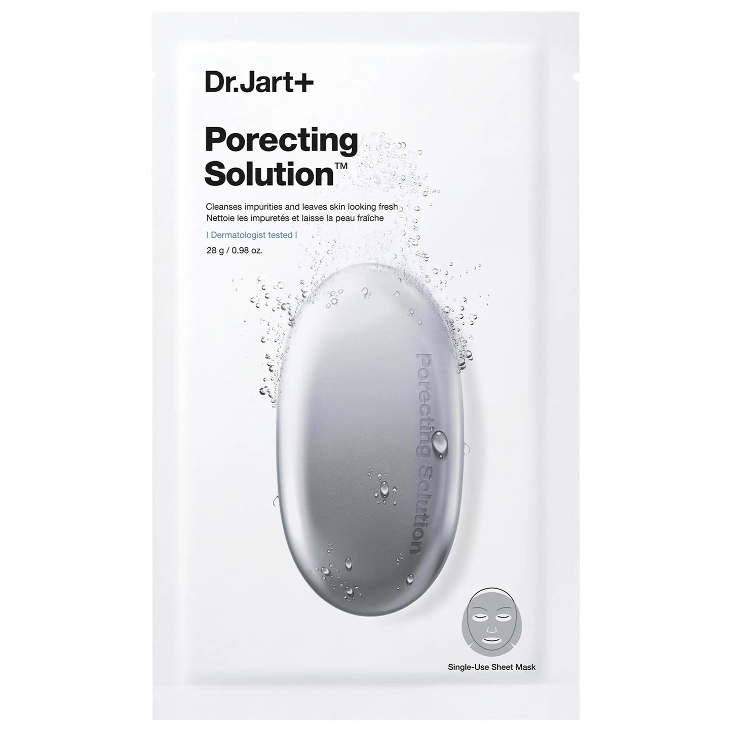 Dermask Porecting Solution Bubbling Charcoal Face Mask by Dr.Jart+ in white packaging on Tampa Home & Garden Store