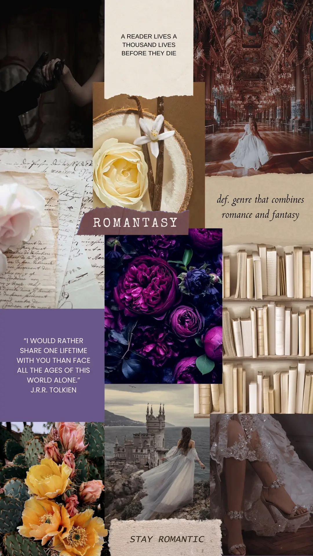 Romantasy Candle cactus flower citrus coconut scent collage-packaging by In the Wick of Time on Tampa Home & Garden Store