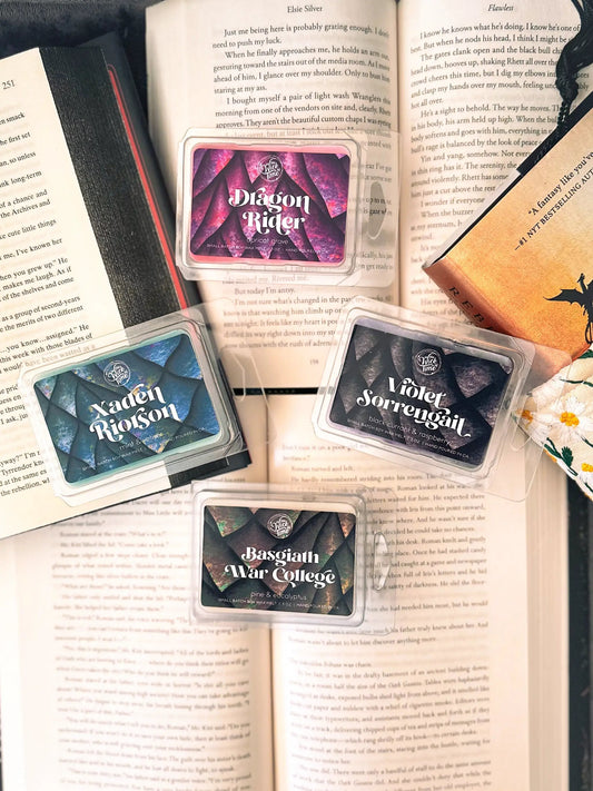 Wax melts by In the Wick of Time: Dragon Rider apricot grove and Basgiath War College 2-pack on Tampa Home & Garden Store