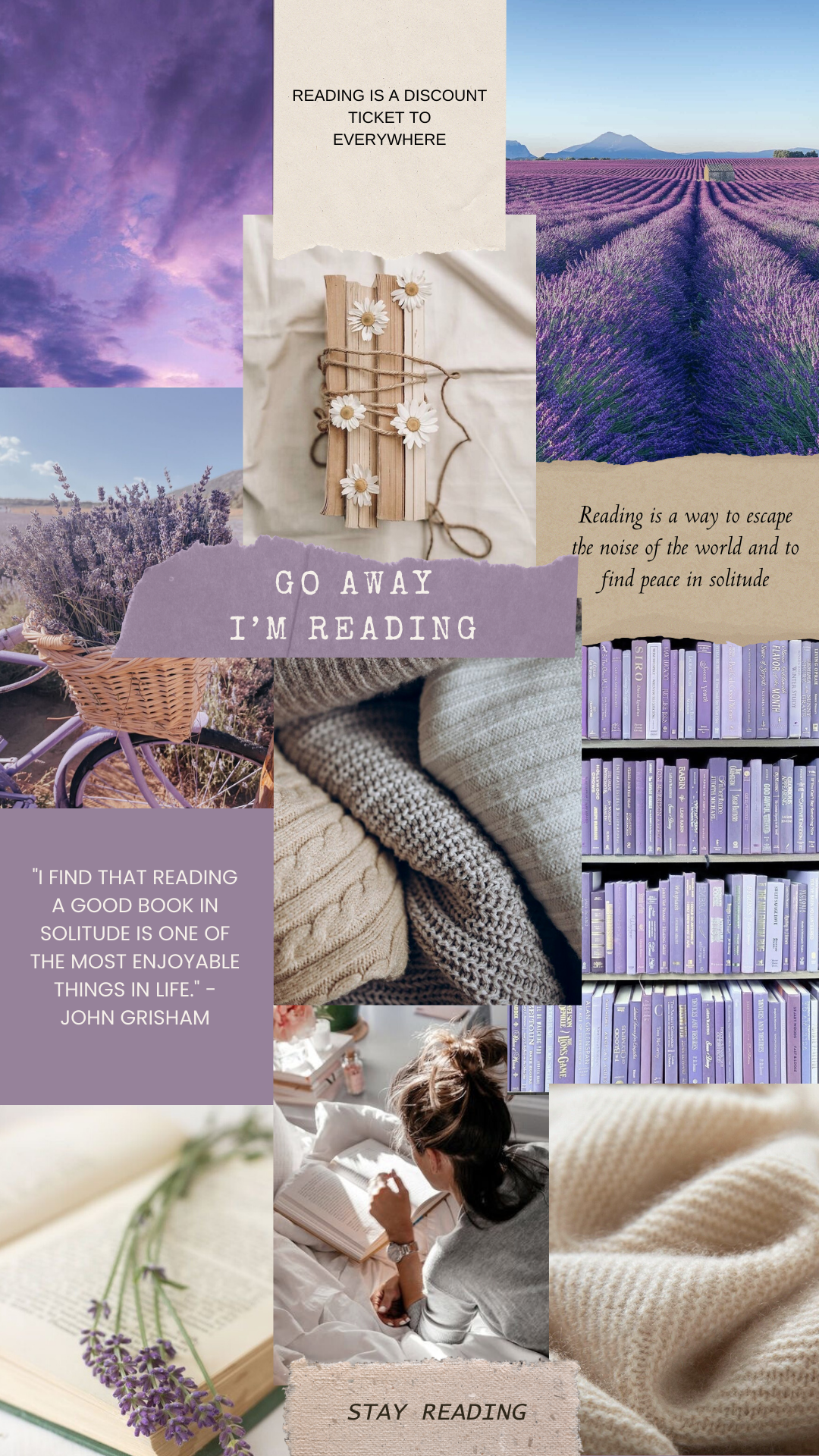 Go Away I'm Reading Wax Melt by In the Wick of Time, lavender purple wax tart on Tampa Home & Garden Store