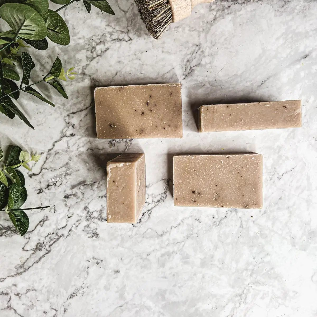Oatmeal Milk & Honey bar soap with exfoliant, beige bars set of 4 on Tampa Home & Garden Store
