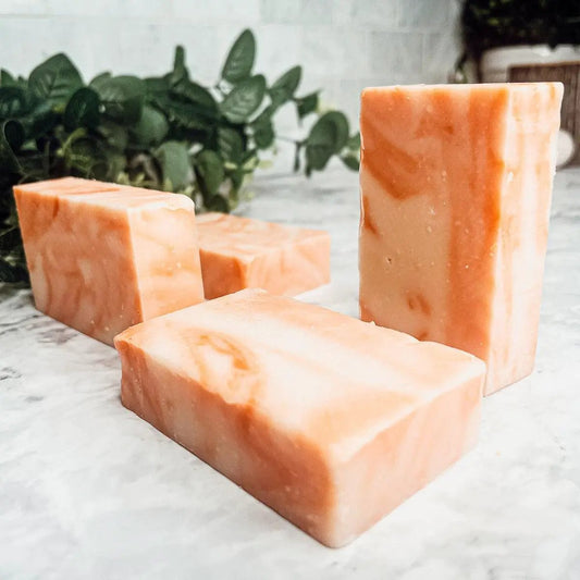 Soap bar Gia Roma Summertime Citrus Bath Lime & Lemon Orange, marbled peach bars set of 4 on Tampa Home & Garden Store