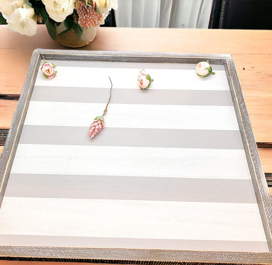 Everything Tray Gia Roma, serving tray with distressed silver frame and pale interior on Tampa Home & Garden Store