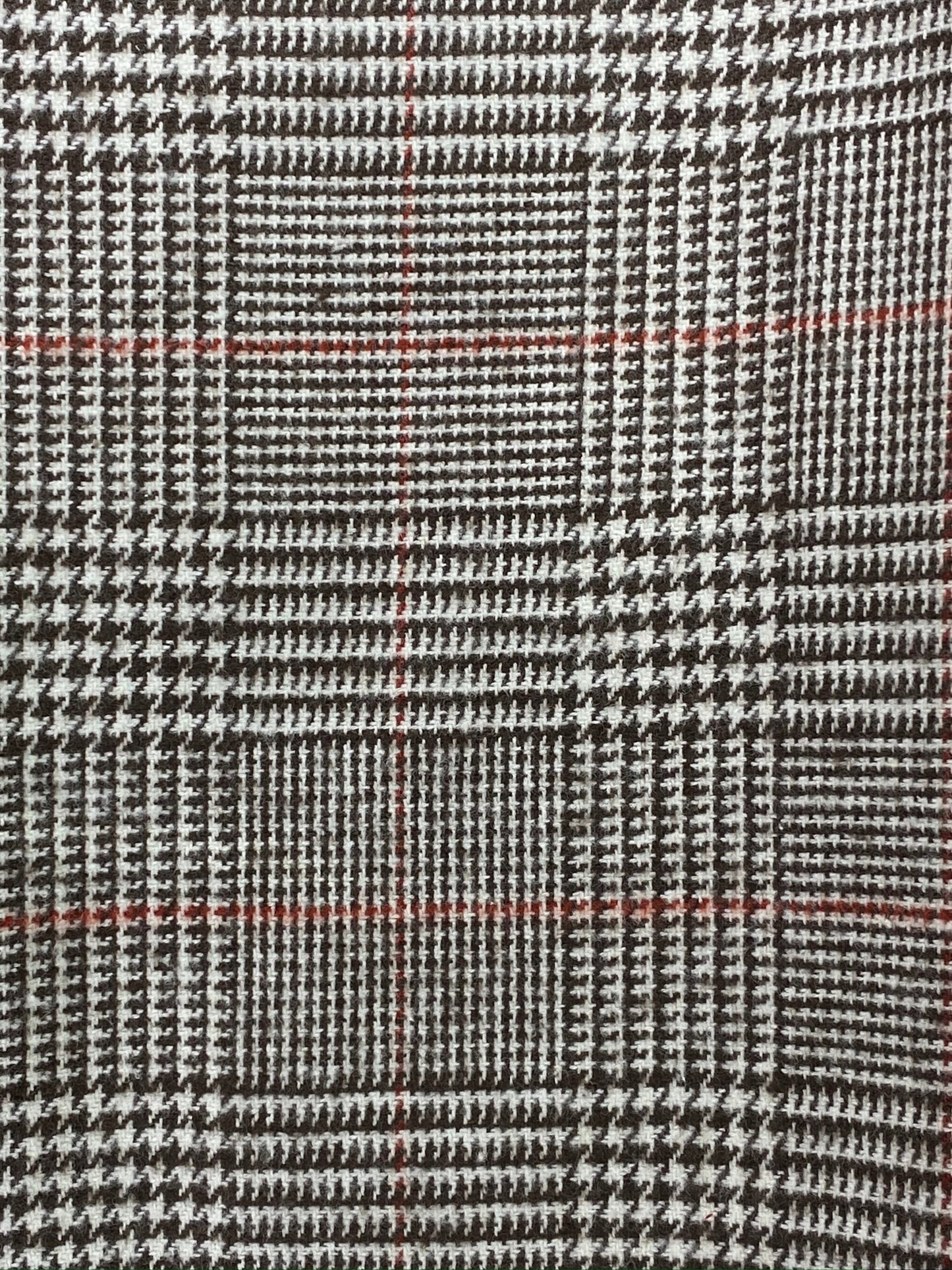 Écharpe infinie ou couverture en flanelle à carreaux Glen Check marron foncé et crème avec orange brûlé