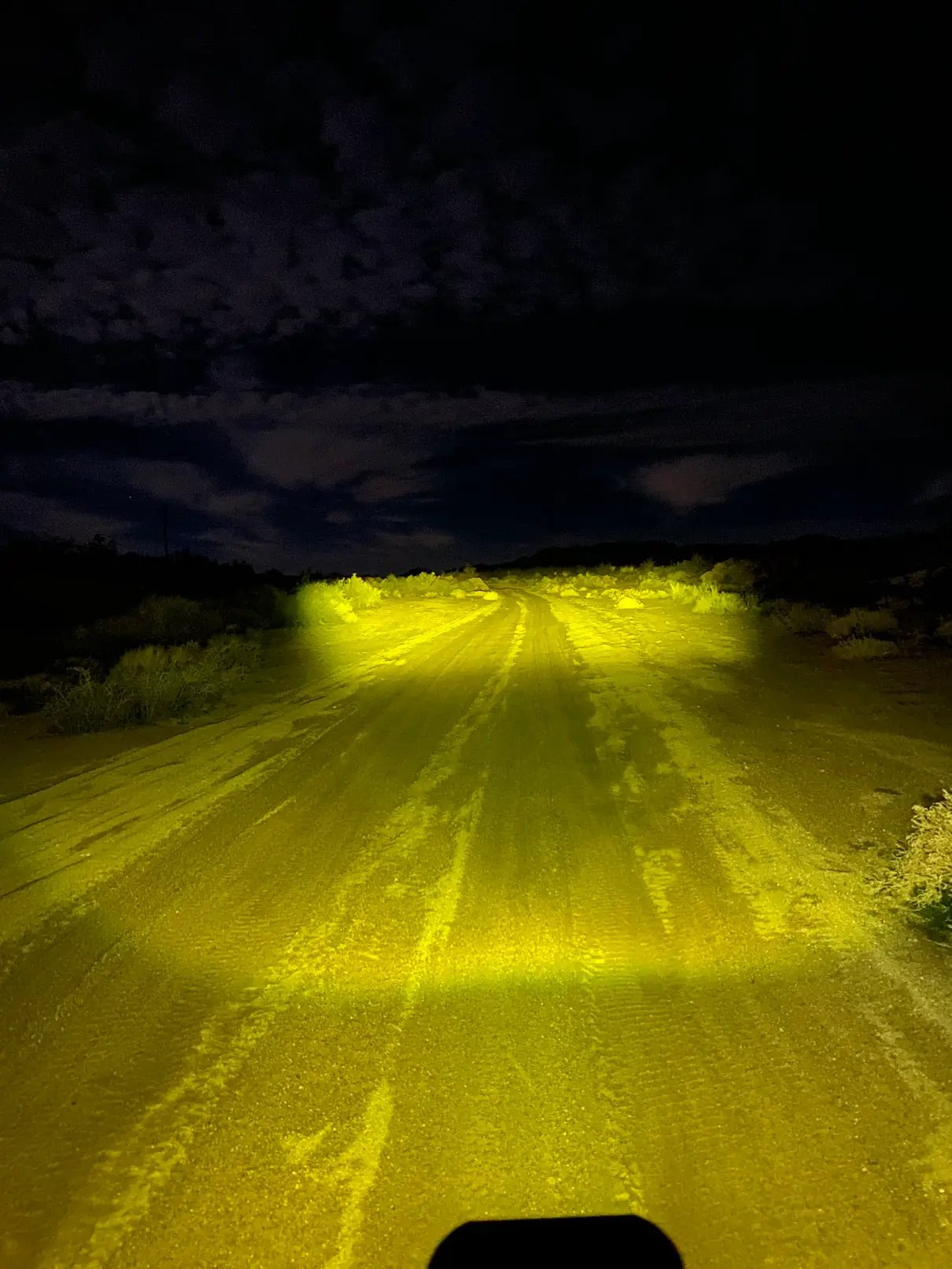 Race Series Flood LED Pod Yellow Light by GGLighting, yellow lighting on dirt road at night on Tampa Home & Garden Store