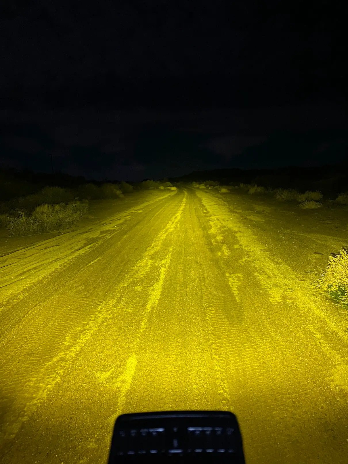 GP10 Spot Offroad Amber LED Pod for ATV by GGLighting, amber illumination on desert dirt road on Tampa Home & Garden Store